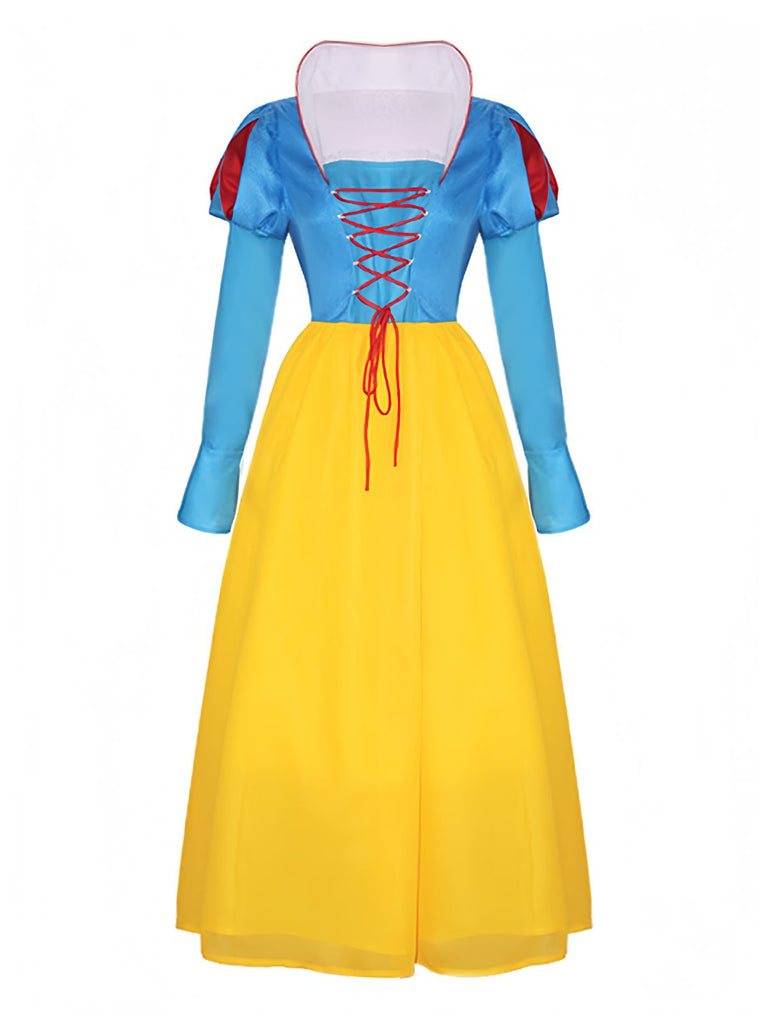 She slips into this 1940s Snow White Style Mesh Patchwork Dress and suddenly it's a 1940s daydream