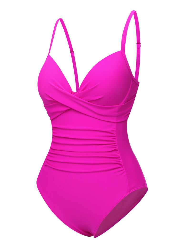 1940s Solid Bandage One-Piece Swimsuit, vintage swimsuit, pin-up swimwear - perfect for women who love vintage and retro fashion