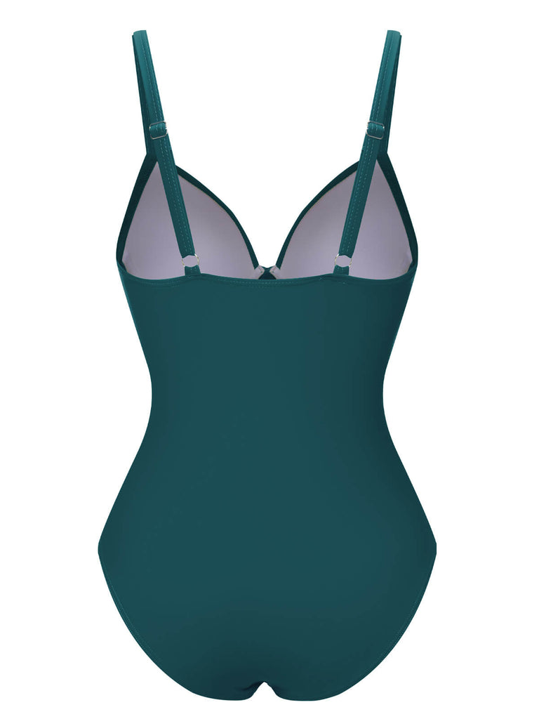 1940s Solid Bandage One-Piece Swimsuit, vintage swimsuit, pin-up swimwear - perfect for women who love vintage and retro fashion