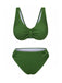 She's wearing 1940s Solid Bowknot Textured Fabric Swimsuit and the whole beach remembers the 1940s