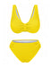 This 1940s Solid Bowknot Textured Fabric Swimsuit carries 1940s vacation dreams in every stitch