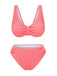 1940s Solid Bowknot Textured Fabric Swimsuit — 1940s poolside glamour meets sun-drenched confidence