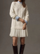 1940s Solid Cable Knit Pleated Hem Sweater Dress - vintage dress, retro fashion