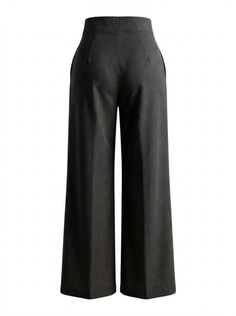 1940s Solid Crisscross Wide-Leg Pants - vintage fashion, retro style for vintage lovers