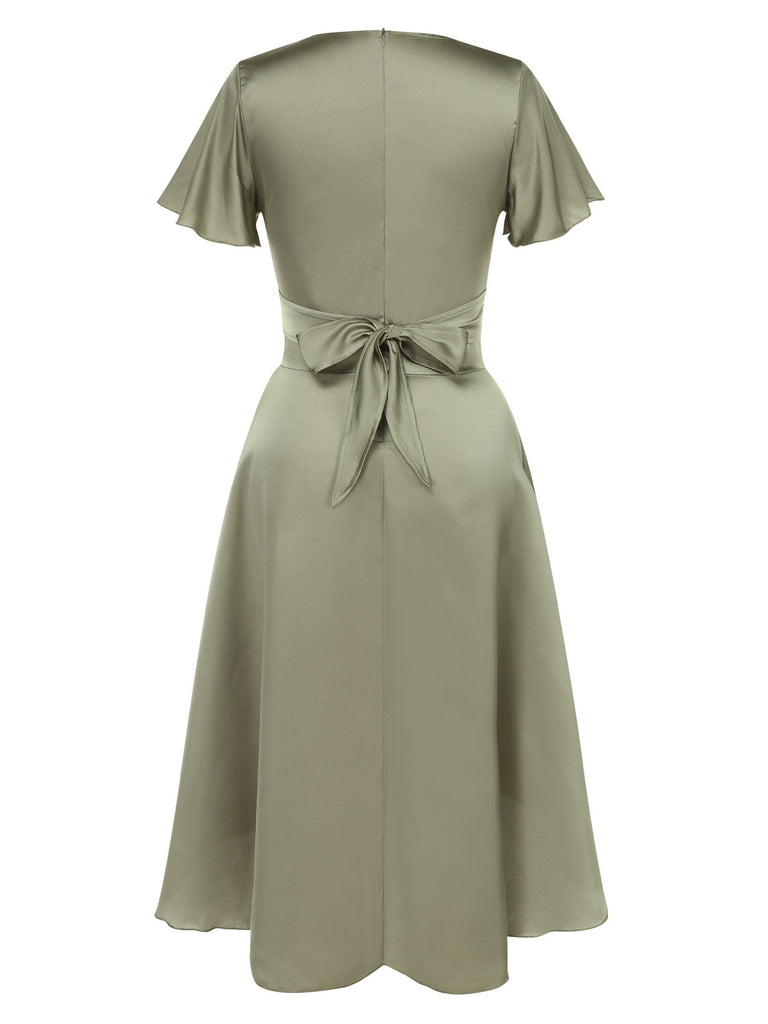 1940s Solid Deep VNeck Twisted | 1940s | vintage dress, retro fashion