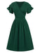 1940s Solid Double Sleeves V-Neck Dress, vintage dress, retro fashion - perfect for women who love vintage and retro fashion
