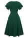 1940s Solid Double Sleeves V-Neck Dress, vintage dress, retro fashion - perfect for women who love vintage and retro fashion