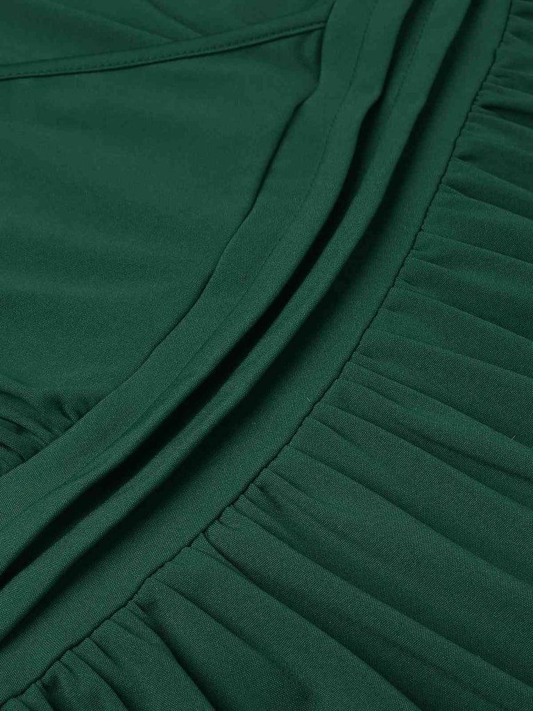 1940s Solid Double Sleeves V-Neck Dress, vintage dress, retro fashion - perfect for women who love vintage and retro fashion