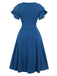 1940s Solid Double Sleeves V-Neck Dress, vintage dress, retro fashion - perfect for women who love vintage and retro fashion