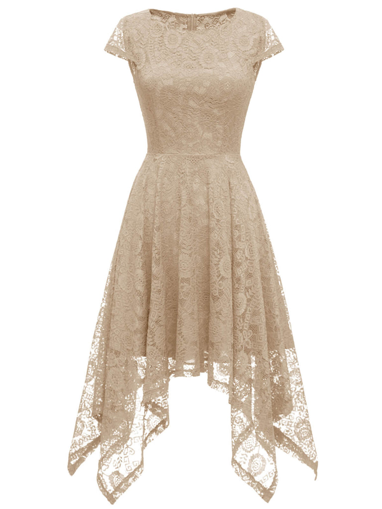 1940s Solid Irregular Hem Dress — a 1940s silhouette that turns sidewalks into runways