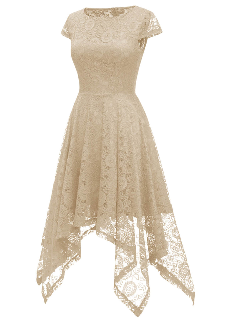 She slips into this 1940s Solid Irregular Hem Dress and suddenly it's a 1940s daydream