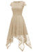 She slips into this 1940s Solid Irregular Hem Dress and suddenly it's a 1940s daydream