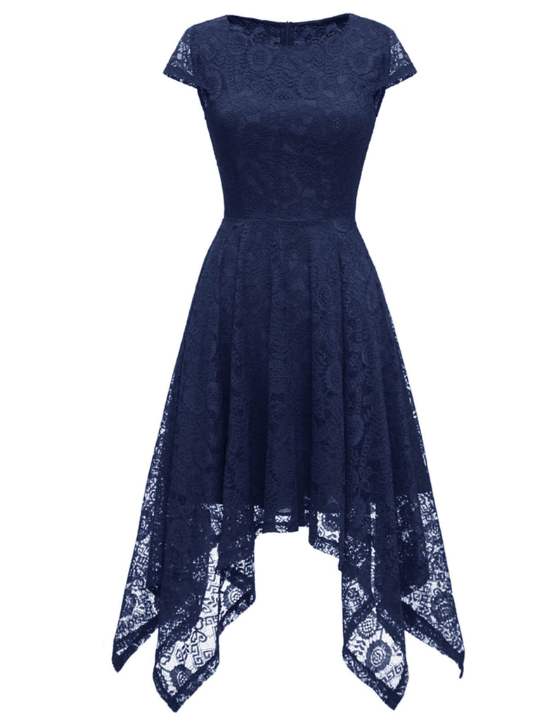 She slips into this 1940s Solid Irregular Hem Dress and suddenly it's a 1940s daydream