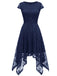 She slips into this 1940s Solid Irregular Hem Dress and suddenly it's a 1940s daydream