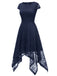 This 1940s Solid Irregular Hem Dress wraps her in 1940s elegance, one twirl at a time