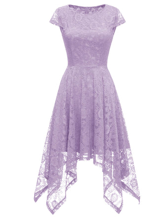 She slips into this 1940s Solid Irregular Hem Dress and suddenly it's a 1940s daydream