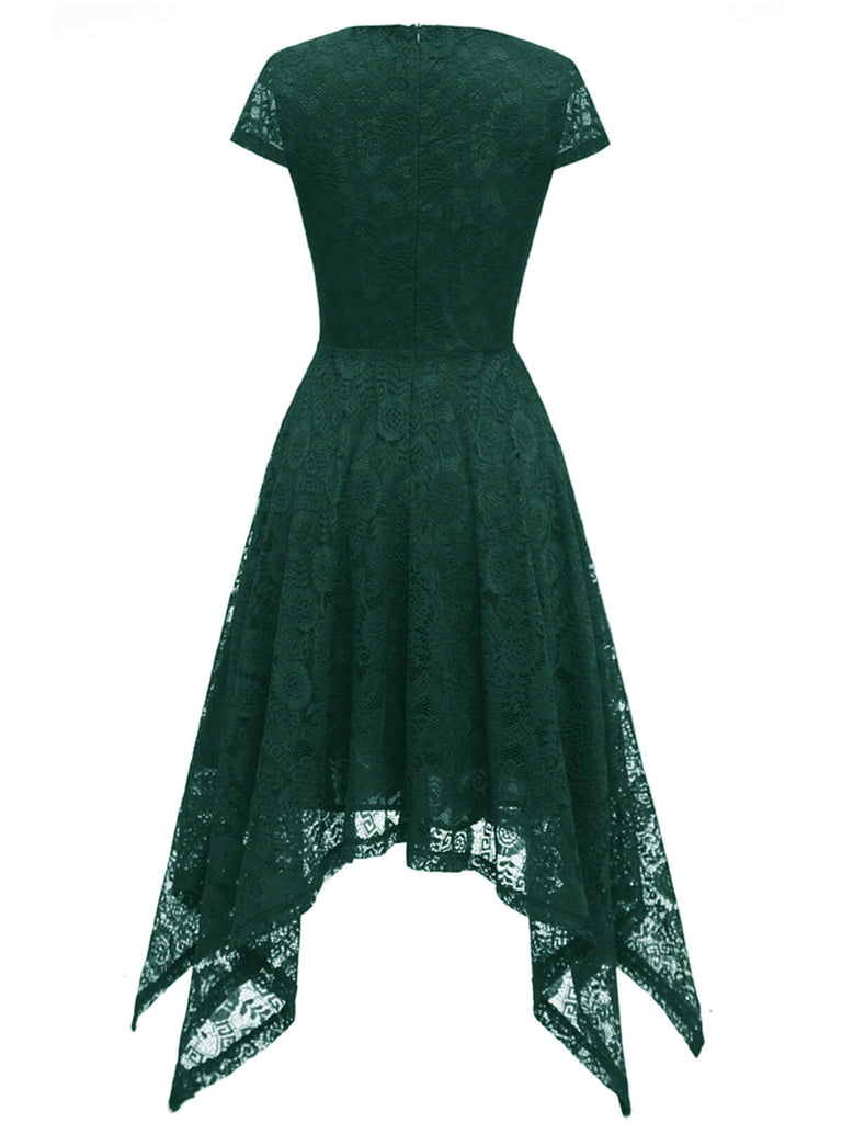 1940s Solid Irregular Hem Dress — a 1940s silhouette that turns sidewalks into runways