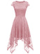 1940s Solid Irregular Hem Dress: where 1940s romance meets her modern spirit