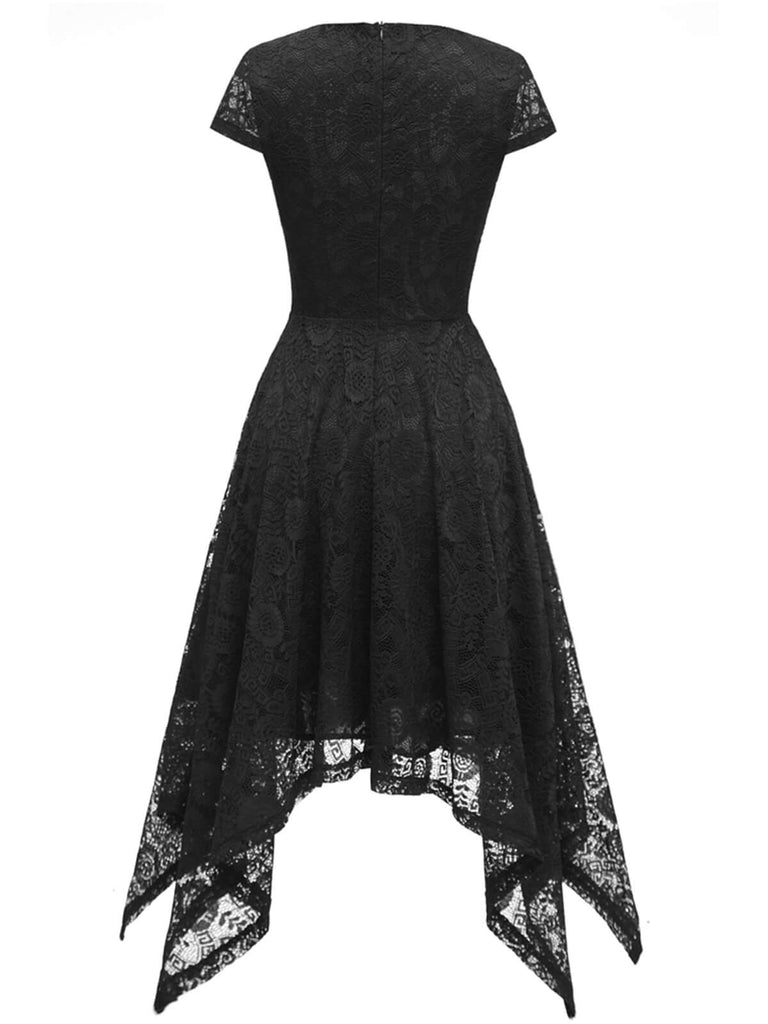 This 1940s Solid Irregular Hem Dress wraps her in 1940s elegance, one twirl at a time
