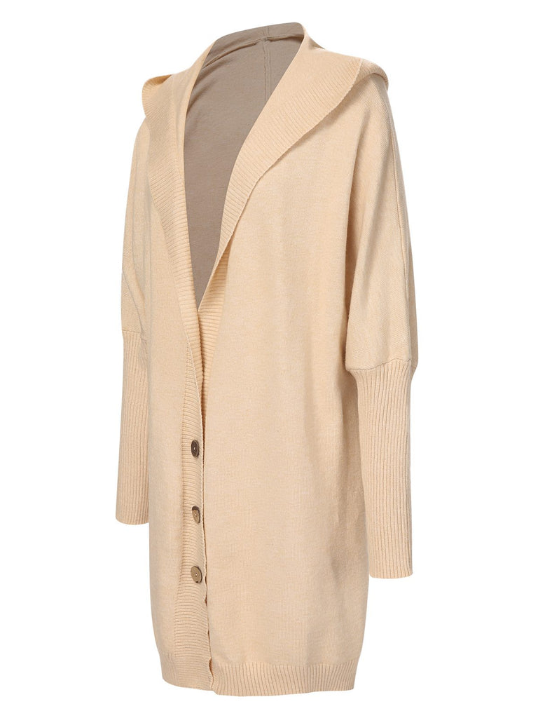 1940s Solid Knit Hooded Cardigan, vintage fashion, retro style - perfect for women who love vintage and retro fashion