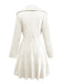 1940s Solid Knitted Big V-Neck Button Dress - vintage dress, retro fashion
