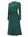 1940s Solid Knitted Lantern A-line Belt Dress — vintage elegance for the modern woman