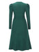 1940s Solid Knitted Lantern A-line Belt Dress: timeless style reimagined