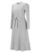 1940s Solid Knitted Lantern A-line Belt Dress — vintage elegance for the modern woman