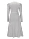 1940s Solid Knitted Lantern A-line Belt Dress: timeless style reimagined