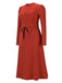 1940s Solid Knitted Lantern A-line Belt Dress — vintage elegance for the modern woman