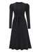 1940s Solid Knitted Lantern A-line Belt Dress: timeless style reimagined