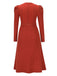 1940s Solid Knitted Lantern A-line Belt Dress — vintage elegance for the modern woman