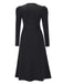 1940s Solid Knitted Lantern A-line Belt Dress: timeless style reimagined