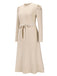 1940s Solid Knitted Lantern A-line Belt Dress — vintage elegance for the modern woman