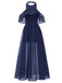 1940s Solid Lace Cold-Shoulder Long Dress — the kind of 1940s dress that makes strangers smile
