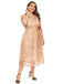 Beige 1940s Lace Midi Swing Dress - vintage dress, retro fashion, rockabilly