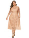 Beige 1940s Lace Midi Swing Dress - vintage dress, retro fashion, rockabilly