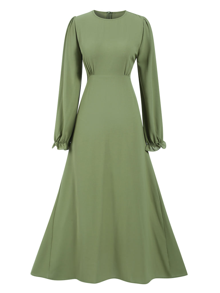 1940s Solid Long sleeve A-line Dress, vintage dress, retro fashion - perfect for women who love vintage and retro fashion