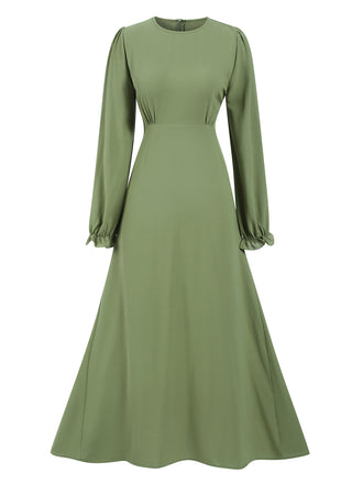 1940s Solid Long sleeve A-line Dress, vintage dress, retro fashion - perfect for women who love vintage and retro fashion