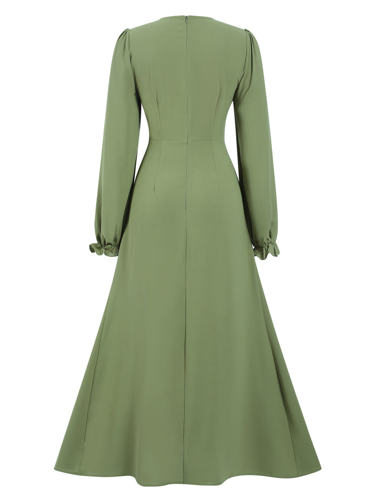 1940s Solid Long sleeve A-line Dress, vintage dress, retro fashion - perfect for women who love vintage and retro fashion