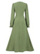 1940s Solid Long sleeve A-line Dress, vintage dress, retro fashion - perfect for women who love vintage and retro fashion
