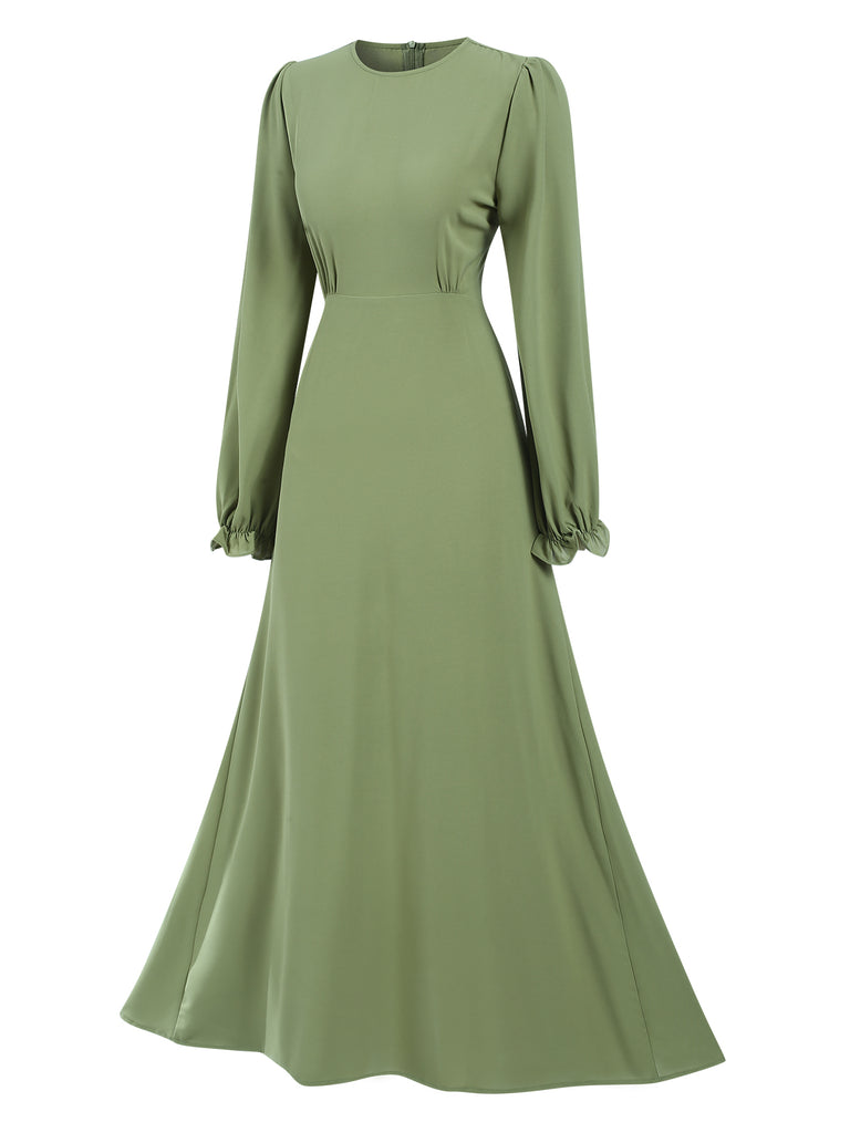 1940s Solid Long sleeve A-line Dress, vintage dress, retro fashion - perfect for women who love vintage and retro fashion