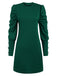 This 1940s Solid Pleated Gigot Sleeves Dress wraps her in 1940s elegance, one twirl at a time