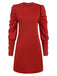 1940s Solid Pleated Gigot Sleeves Dress — a 1940s silhouette that turns sidewalks into runways
