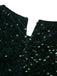 Dark 1940s Solid Sequins Long Sleeve Maxi Dress - vintage dress, retro fashion