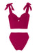 1940s Solid Shoulder Tie Hollow Swimsuit & Cove-Up — because 1940s glamour never goes out of style