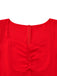1940s Solid Single-Breasted Empire Waist Dress - vintage dress, retro fashion