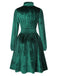 1940s Solid Stand Collar Velvet Dress: where 1940s romance meets her modern spirit
