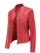 1940s Solid Studded Stand Collar Leather Jacket - vintage fashion, retro style