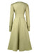 1940s Solid V-Neck Faux Satin Button Dress, vintage dress, retro fashion - perfect for women who love vintage and retro fashion